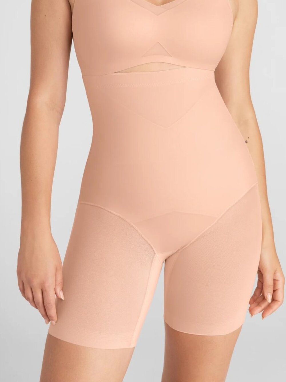 Honeylove SuperPower Short Shapewear Blush + Mesh Bag + Removable Straps